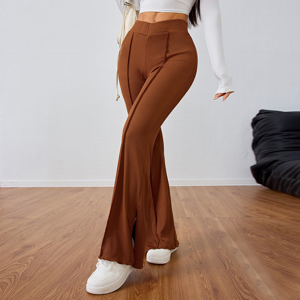 Chic & Stil Elegant flared pants for women with side slit details