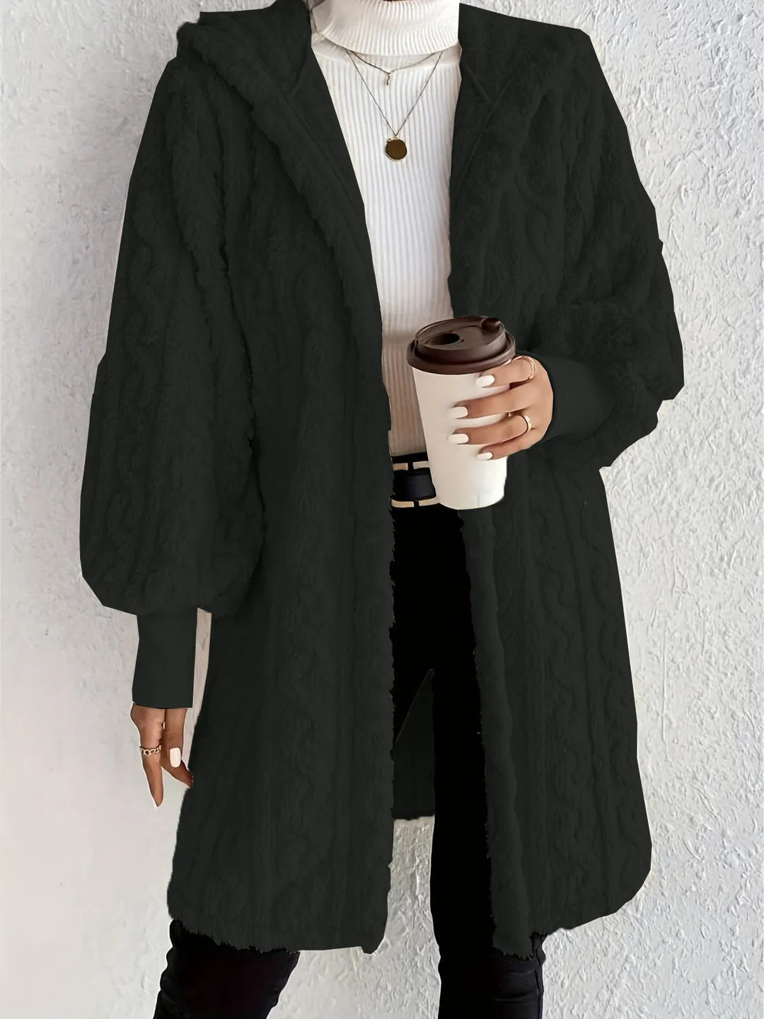 Luxurious fleece hooded jacket for women Lune London