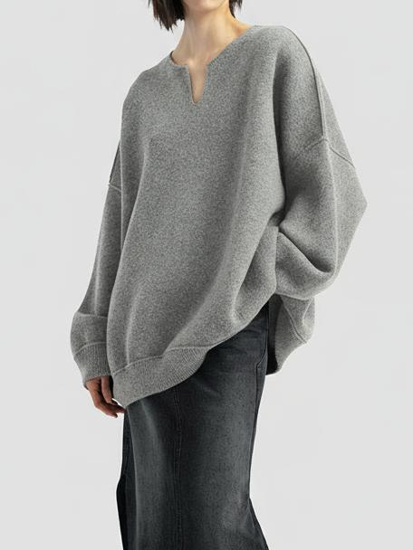 Pull en maille surdimensionné pour femme avec décolleté en V Chic & Stil