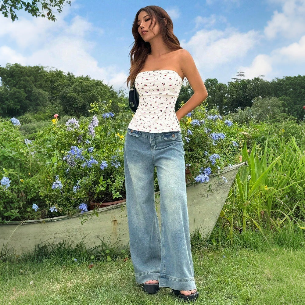 Buste durable pour femmes avec motif floral et ourlet élastique Chic & Stil