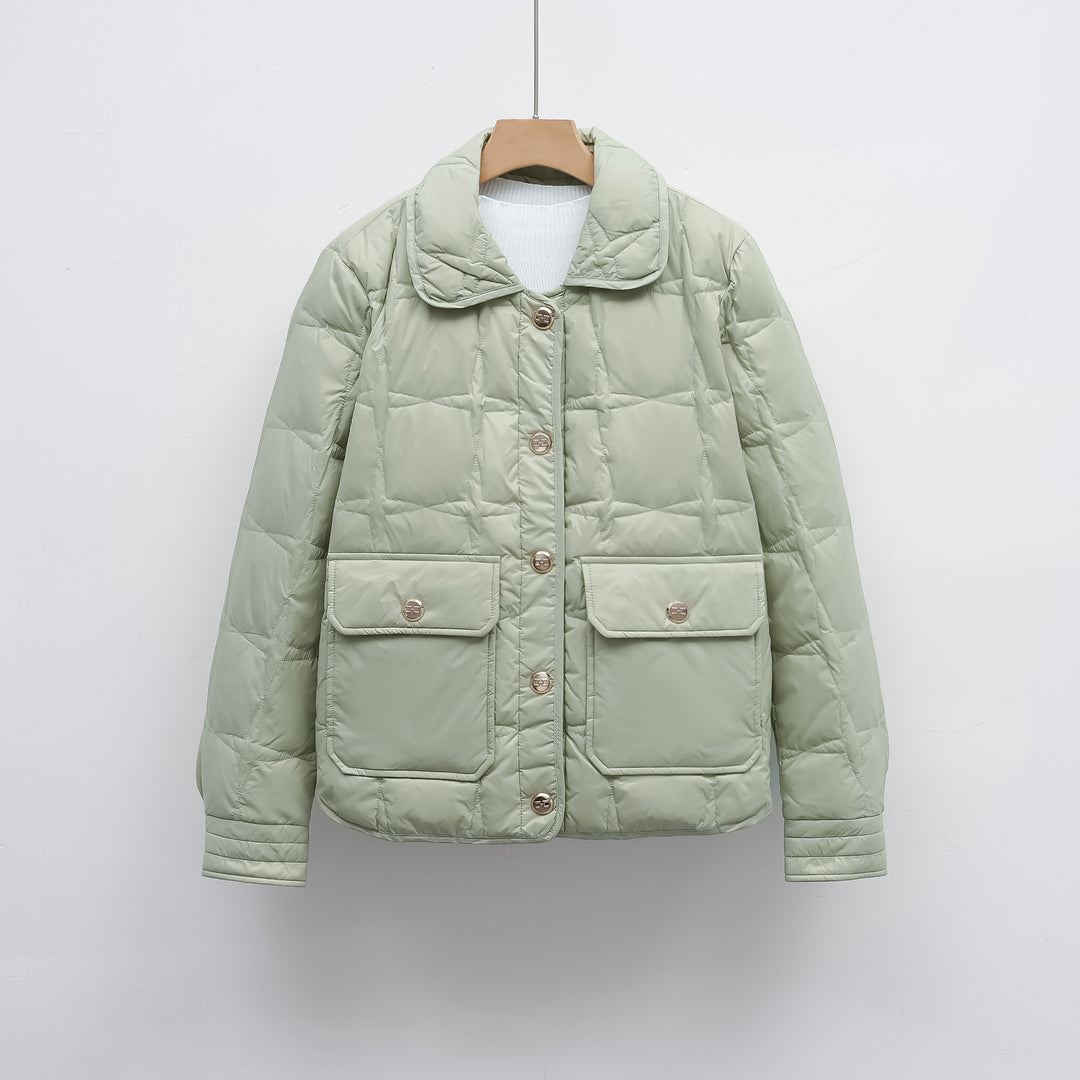 Fashionable women's quilted jacket with pockets and button closure Lune London