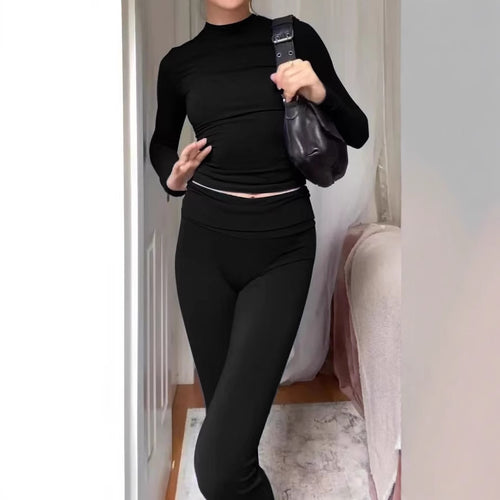 Women functional top with high collar and elastic waist Amarae