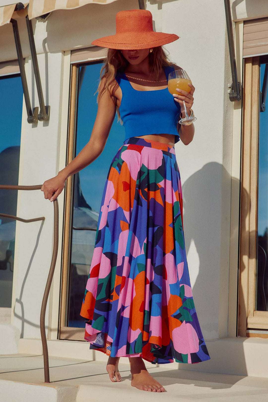 Summer maxi skirt for women with a mix of vibrant patterns and a flowy fit Chic & Stil