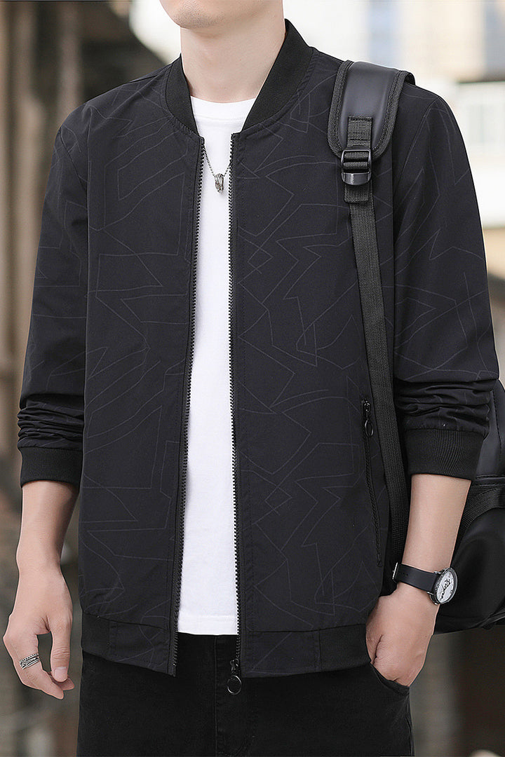 Lightweight bomber jacket for men with a sporty fit and practical zippered pockets Lune London