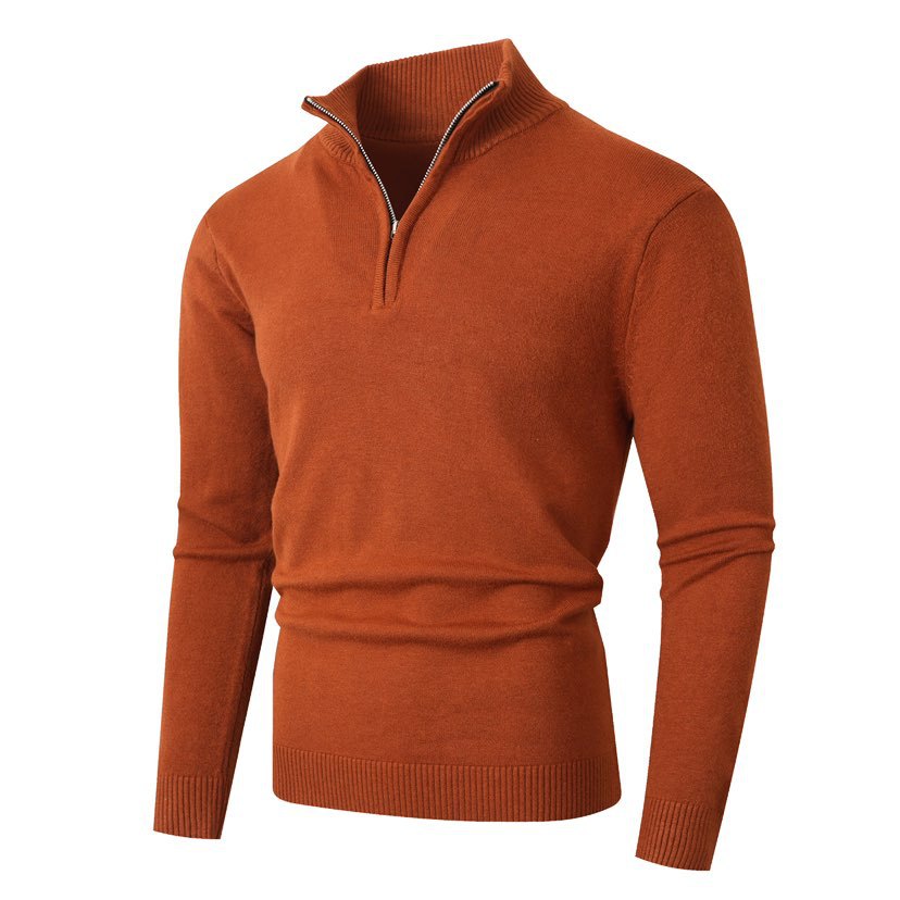 Lune London | Men's sweater with modern half zipper and fine ribbed structure