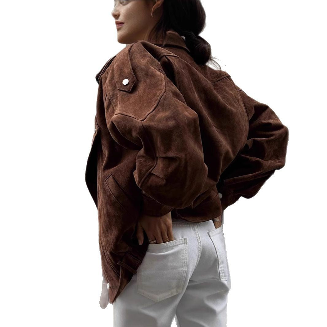 Fashionable suede jacket for women with a modern design Lune London