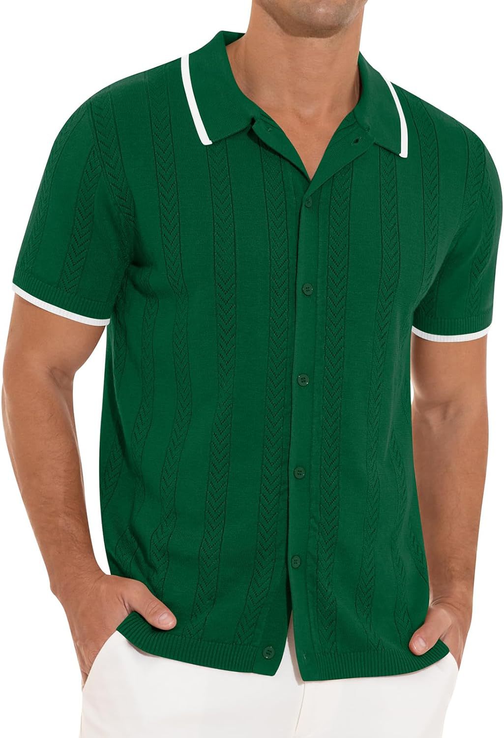 Short sleeve polo shirt for men with textured design Lune London