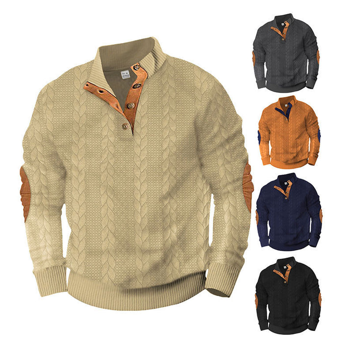 Round neck sweater for men with contrasting details Lune London