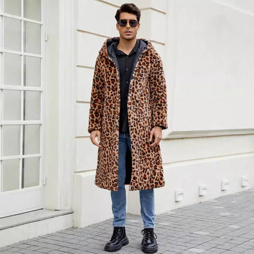 Trendy long coat for men with leopard pattern Amarae