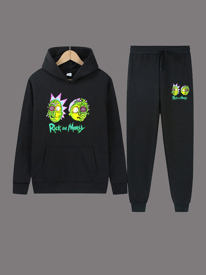 Hoodie and jogging set for women with stylish cartoon print Lune London