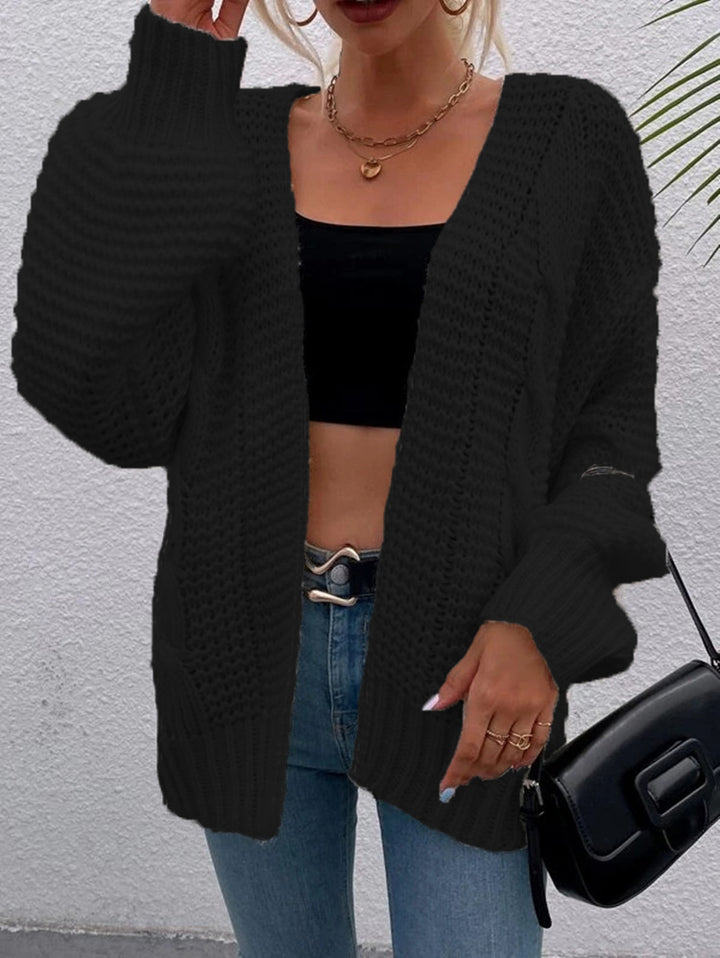 Thick knit cardigan for women with open pockets and oversized fit Lune London