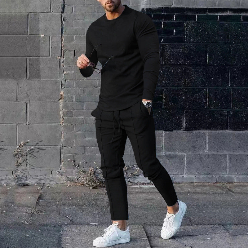 Men's Long Sleeve Sporty T-Shirt and Chino Jogging Pants Lune London
