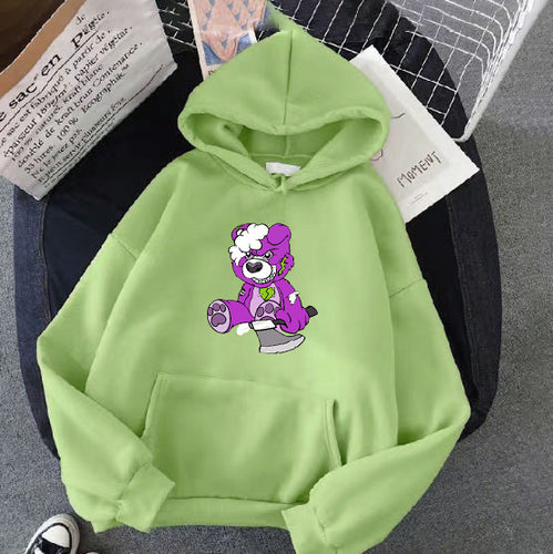Women's hooded sweatshirt with charming bear motif Chic & Stil