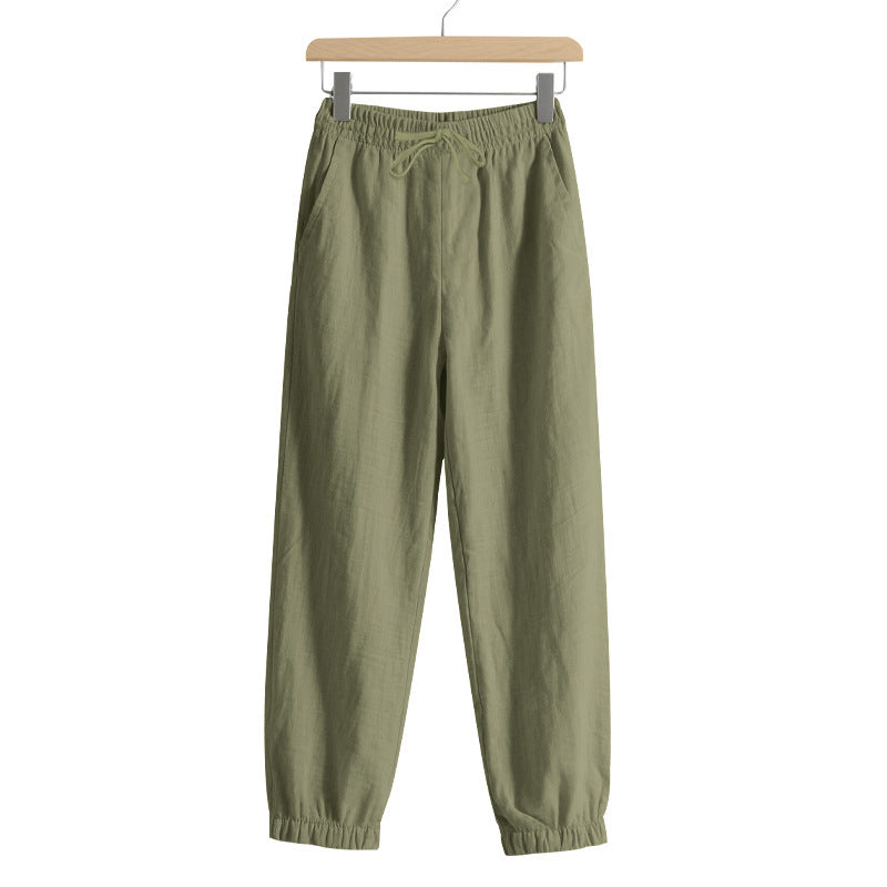 Lune London Women's Breathable Linen Lounge Pants with Elastic Waist