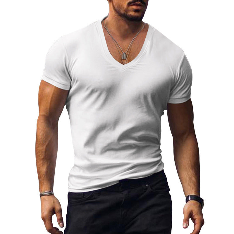 V-neck cotton blend breathable t-shirt for men Lune London