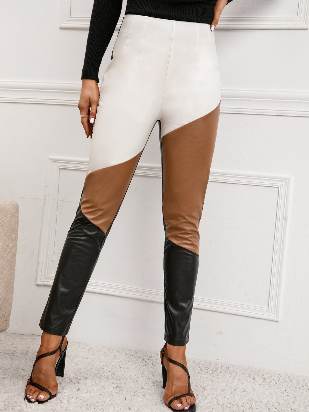 Women High-Quality Faux Leather Pants Lune London