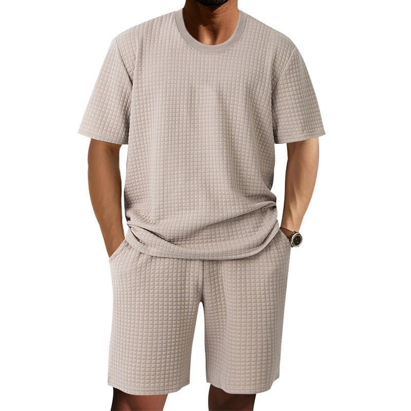 Casual short-sleeved men's set with structured design and practical pockets Amarae