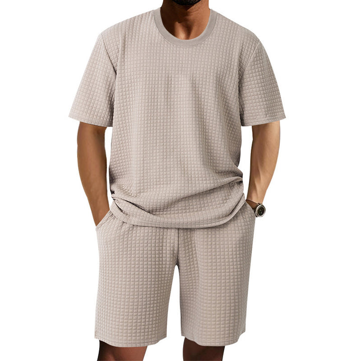 Casual short-sleeved men's set with structured design and practical pockets Amarae
