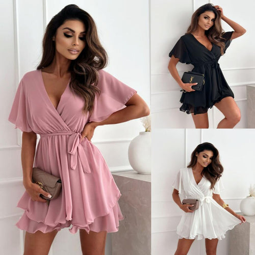 Amarae draped mini wrap dress for women