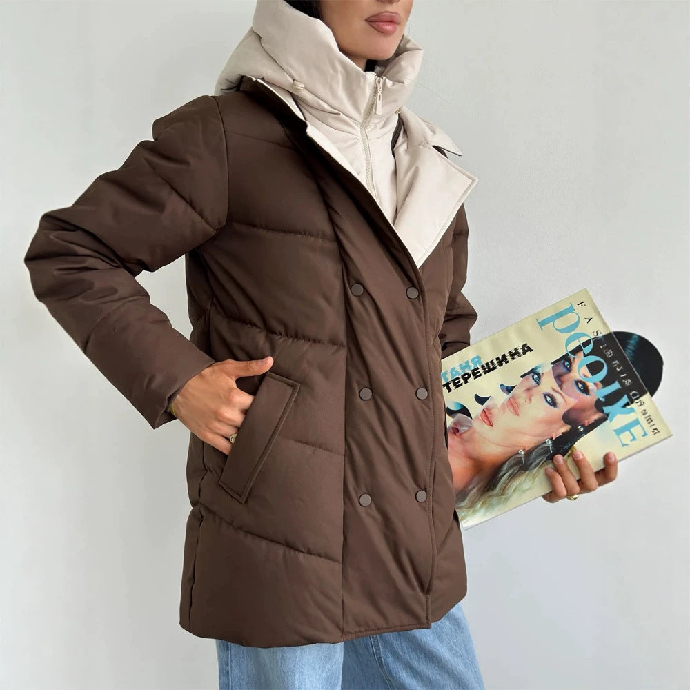 Women padded double-breasted parka with removable quilted inner vest Amarae