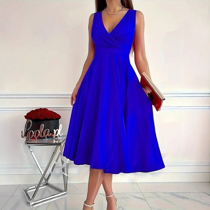Elegant A-line wrap dress for women with V-neck Lune London