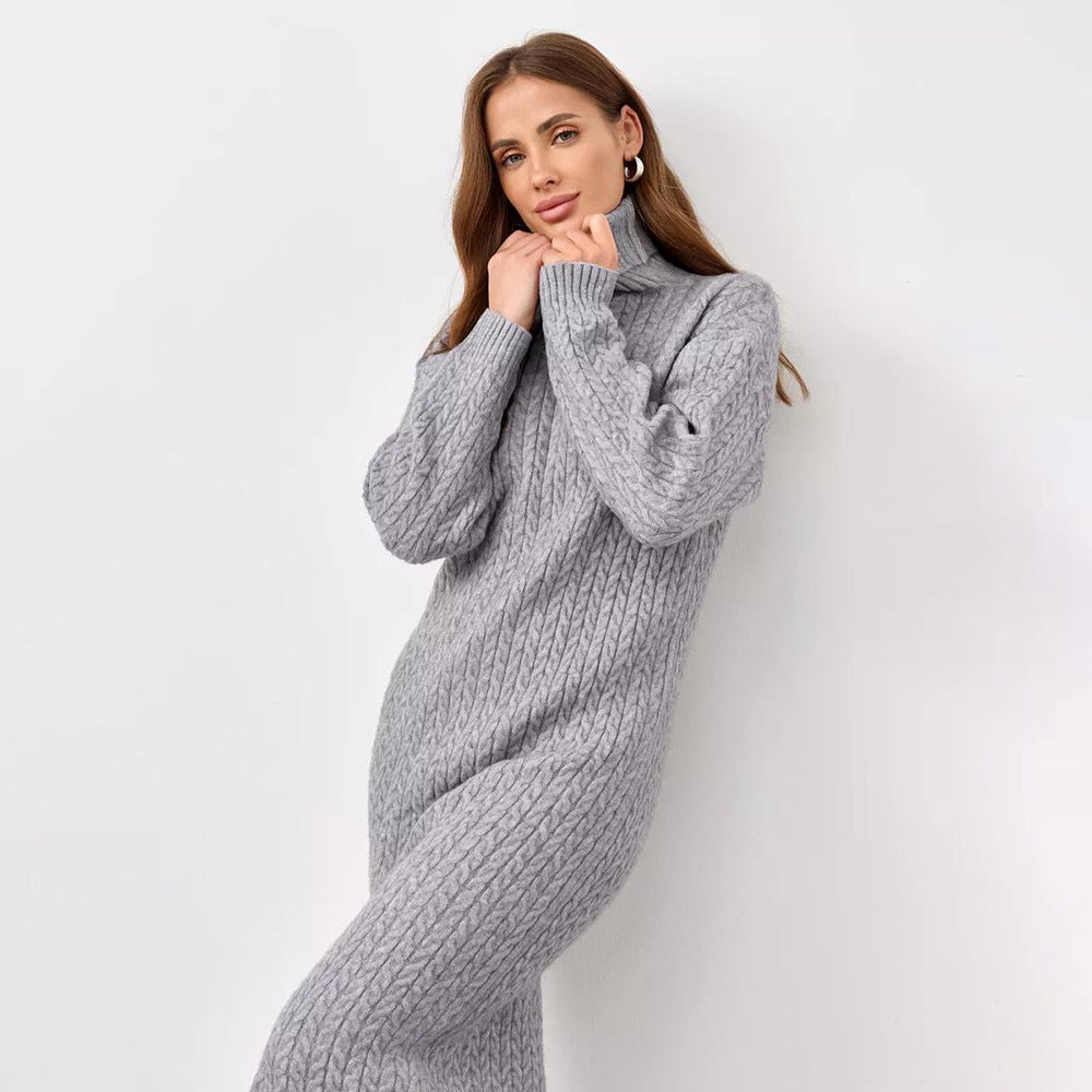 Pull en tricot pour femmes avec col haut et motif en losanges Chic & Stil