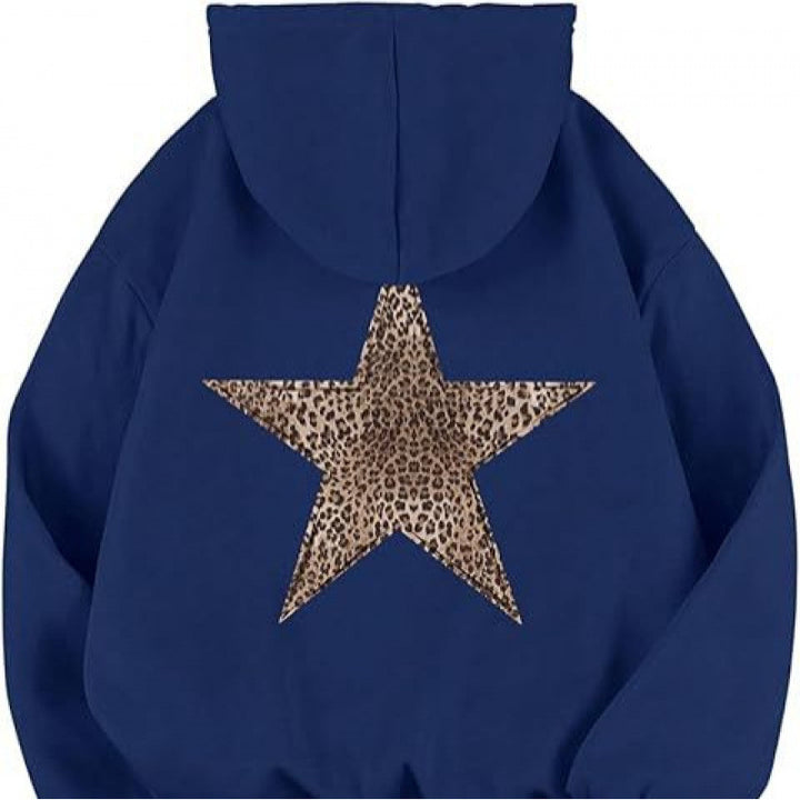 Women's hoodie with stylish leopard star design and relaxed fit Lune London