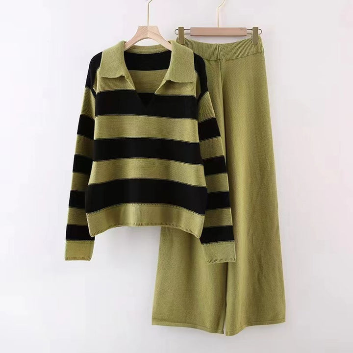 Chic and Stylish Striped Casual Set for Ladies