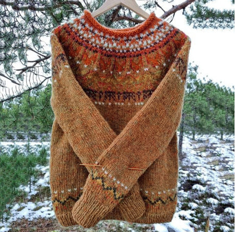Women’s Icelandic Vintage Knit Sweater with Timeless Design | Lune London