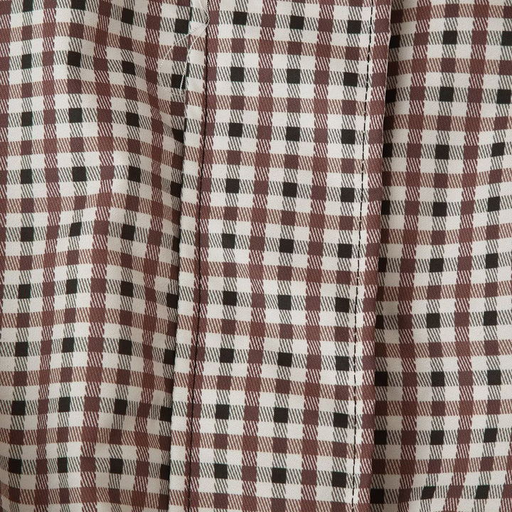 Women's Checked Cropped Field Jacket with Drawstring Hem, Stand-Up Collar and Boxy Silhouette Amarae