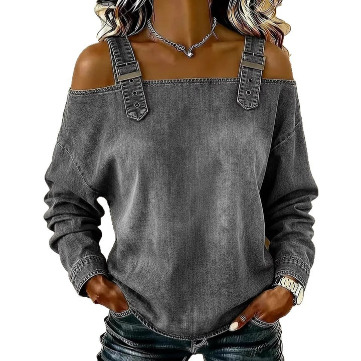 Women's casual sweatshirt with decorative shoulder details Chic & Stil