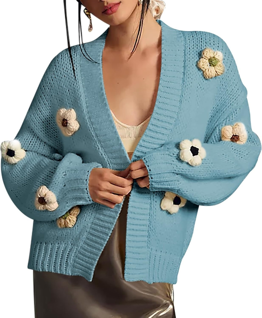 Ladies vest with floral appliqués Lune London
