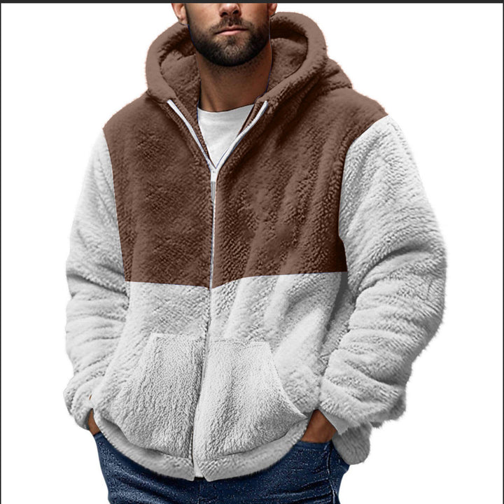 Men's cozy fleece jacket with practical pockets and high collar Chic & Stil