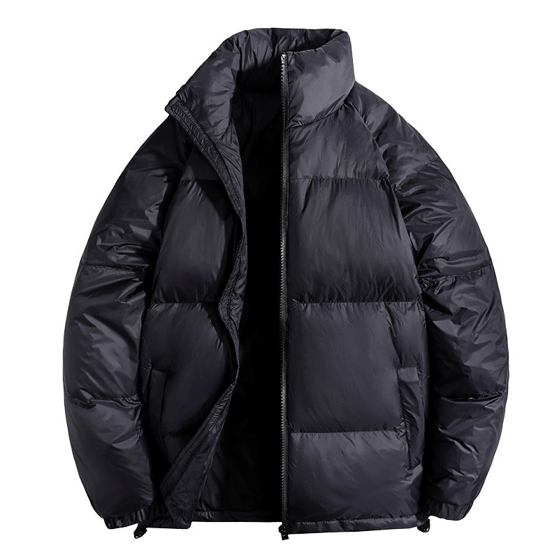 Men's insulated quilted thermo puffer jacket with stand-up collar and drawstring hem Amarae