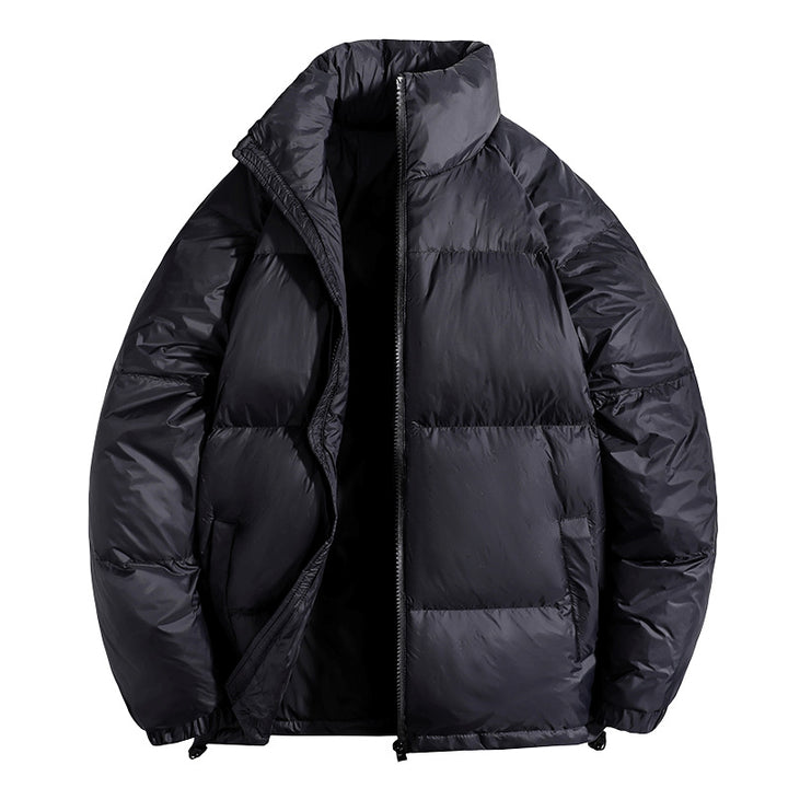 Men's insulated quilted thermo puffer jacket with stand-up collar and drawstring hem Amarae