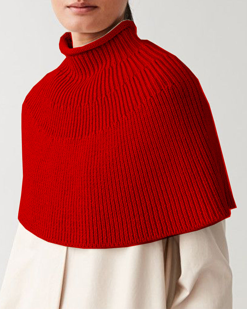 Women knitted cape with high collar Lune London
