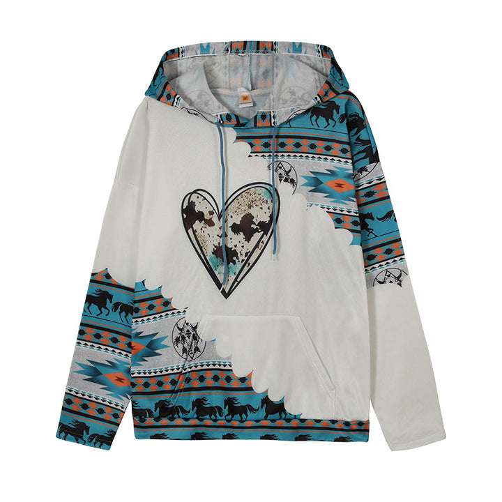 Hooded sweatshirt for women with an innovative tribal design and a comfortable fit Lune London