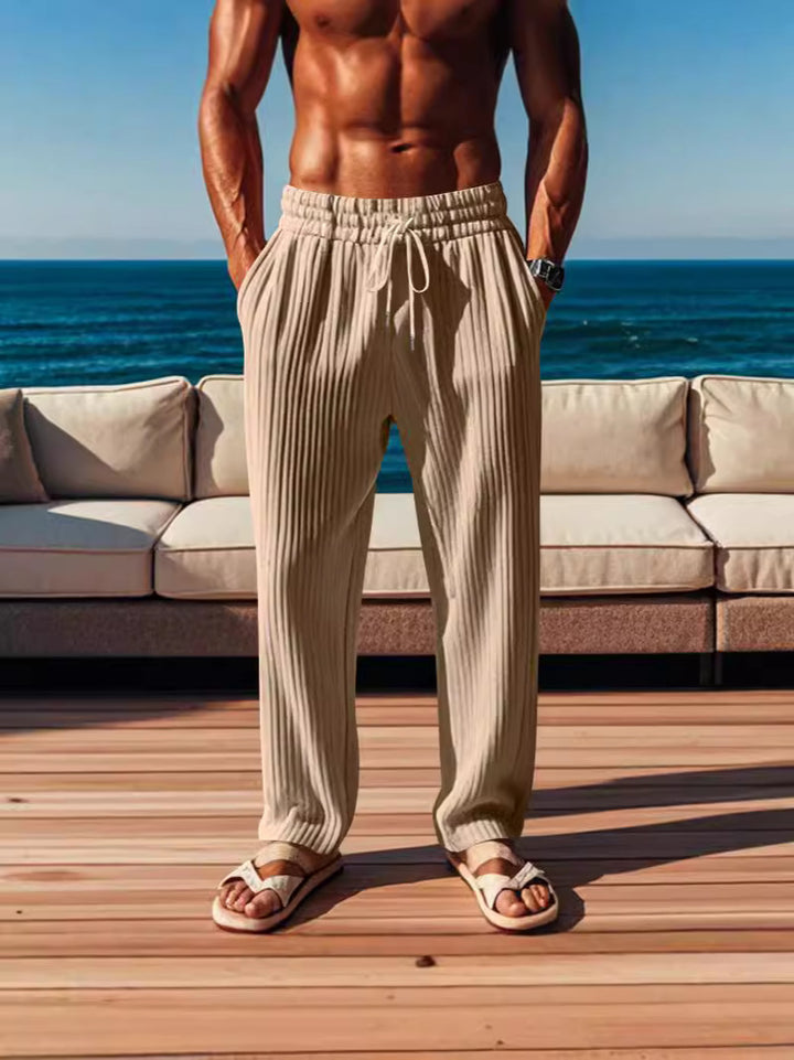 Casual pants for men with elastic waistband and side pockets Lune London