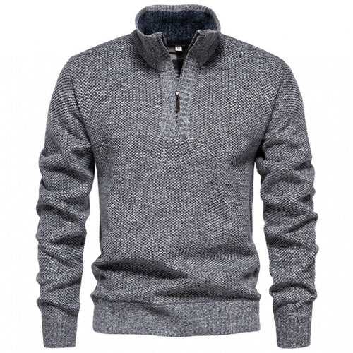 Men's High-Quality Pullover with High Collar and Zip Amarae