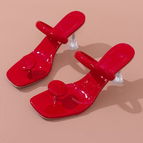 Elegant sandals for ladies with a transparent heel and chic stylish design