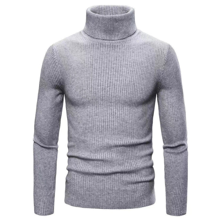 Trendy turtleneck sweater for men in fine ribbed texture Lune London