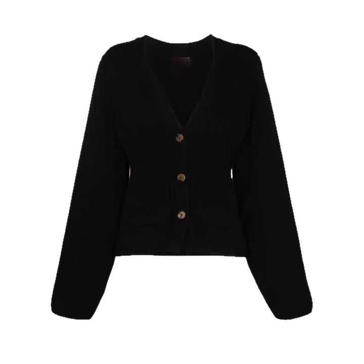 Knit jacket for women with a loose fit and decorative buttons Lune London