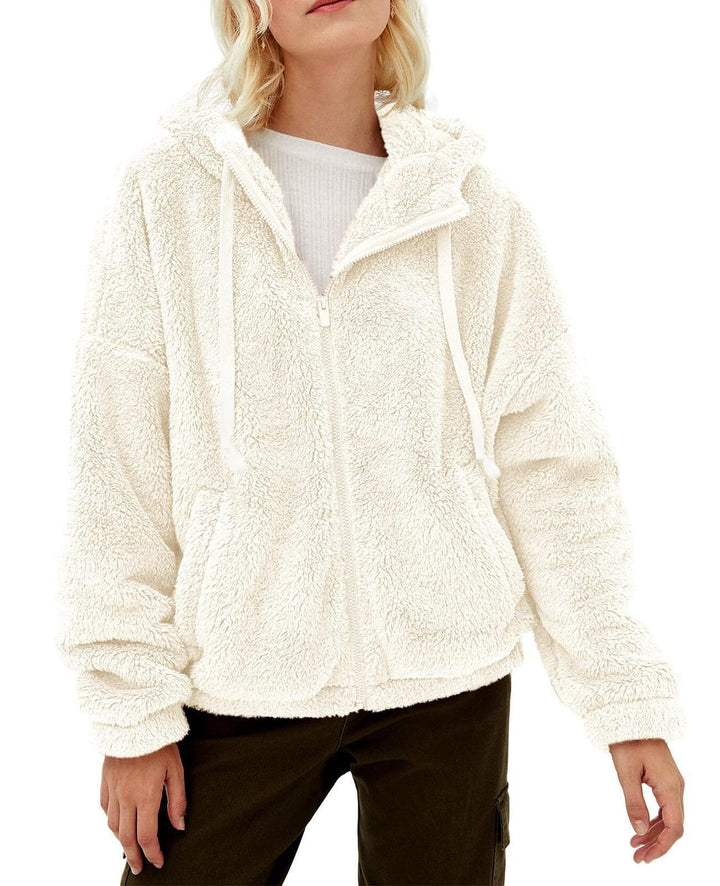 Cozy jacket for women with hood and side pockets Lune London