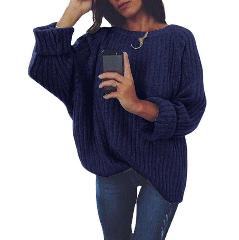 Thick knit sweater for women with a relaxed fit and wide sleeves Lune London