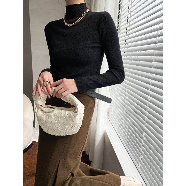 Women's fine knit top with high collar Chic & Stil