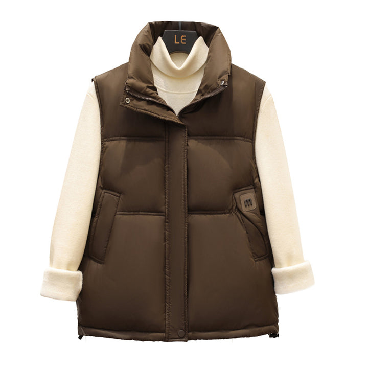 Ladies quilted vest with high collar Lune London