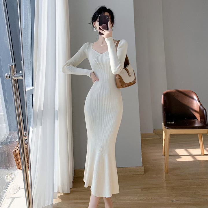 Ladies_maximal_Ribbed_Sweater_Midi_Dress_Lune London