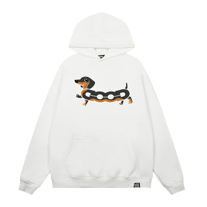 Women's hooded sweatshirt with charming dog screen print Chic & Stil