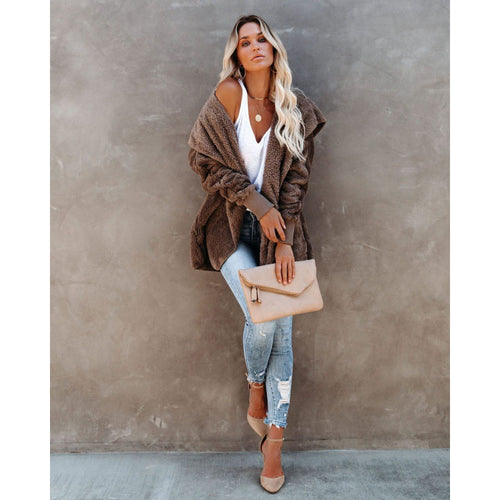 Women Hooded Cozy Jacket in Soft Material Amarae