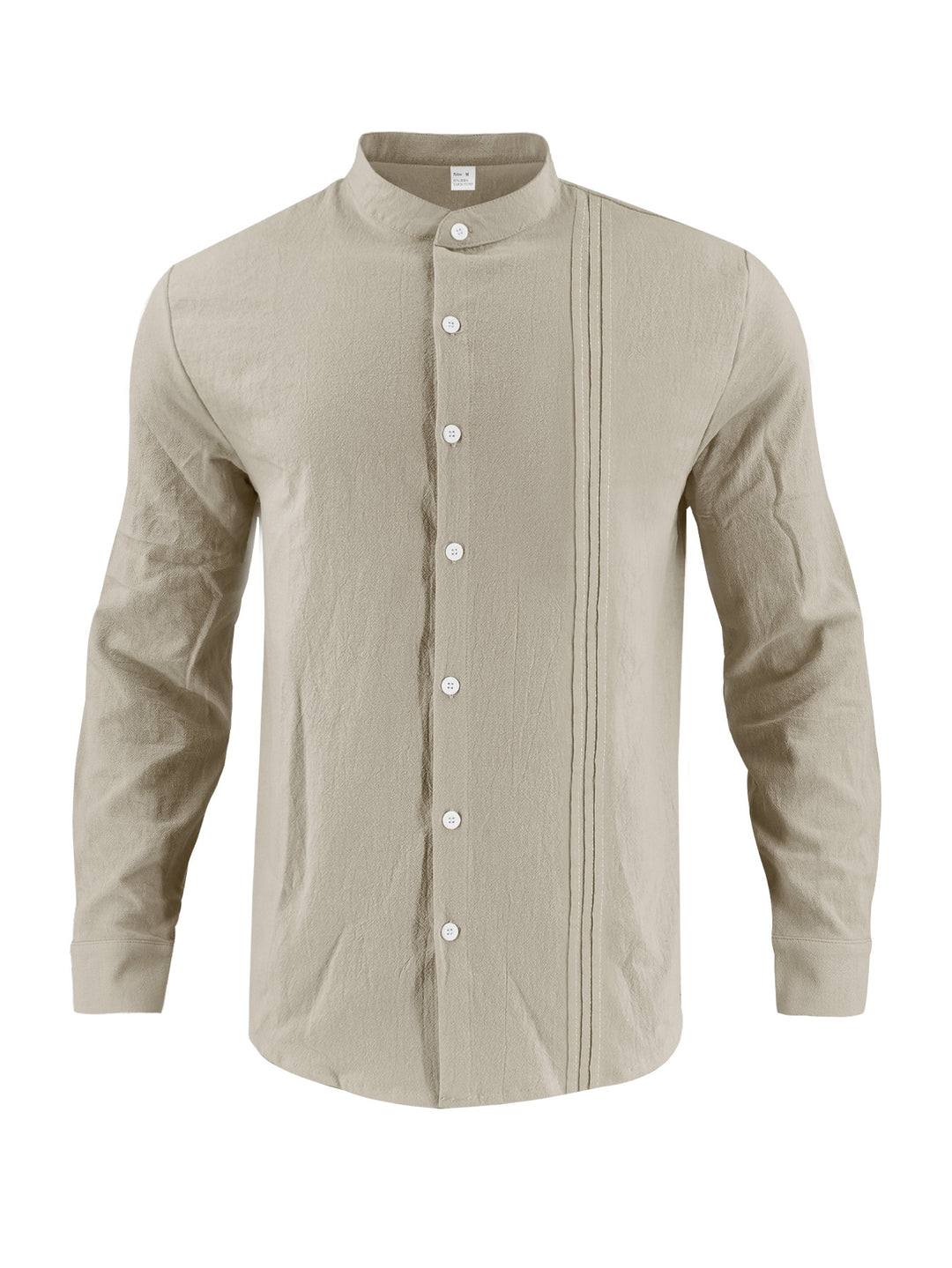 Trendy long-sleeve shirt for men with textured surface and innovative high collar Lune London